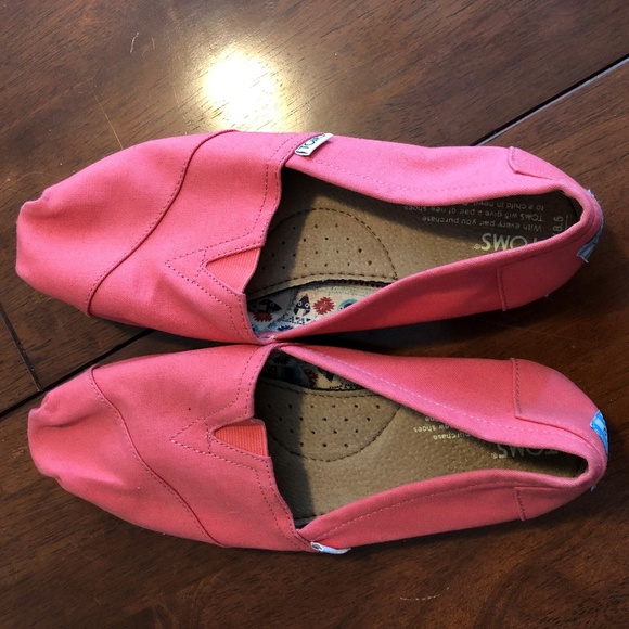 Coral pink Toms womens size W8,5 - Picture 1 of 4